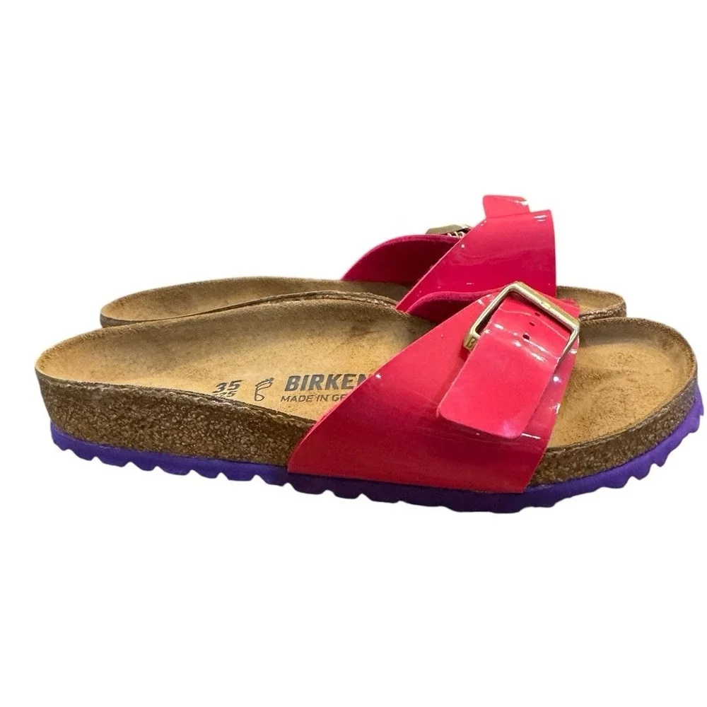 Birkenstock Madrid Sandal Women Pink Patent Purple Sole Size Women 4 Kids 2-3